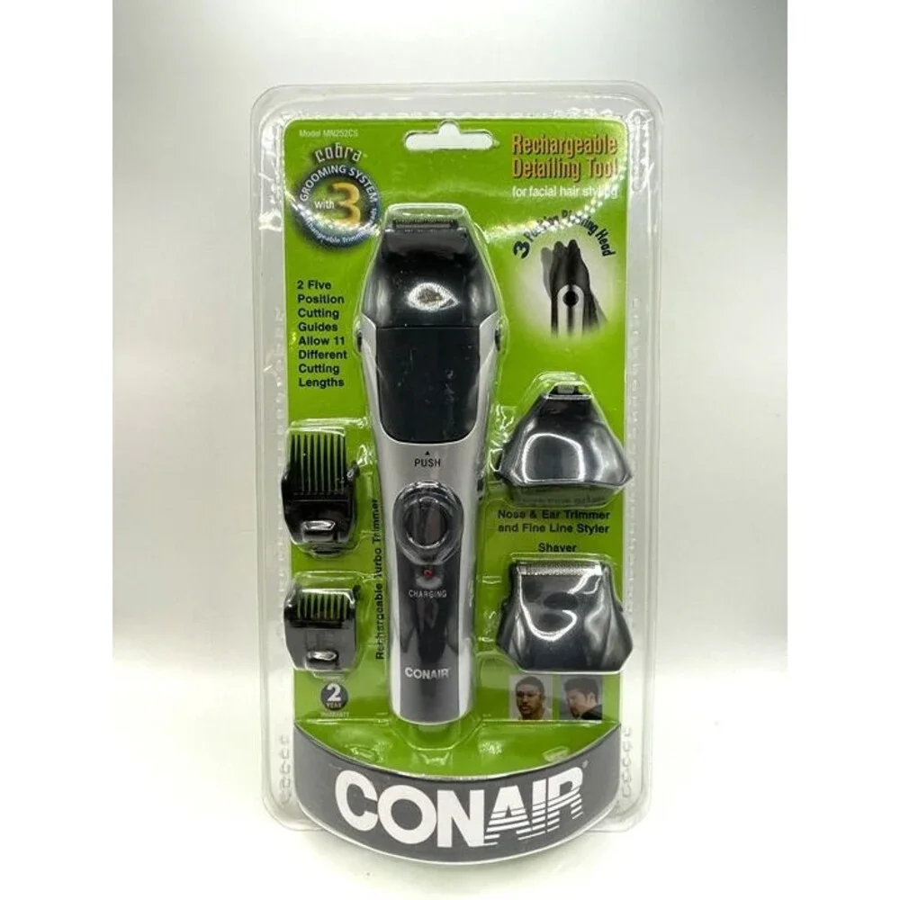 Conair Rechargeable Facial Hair Detailing Styling Tool Grooming Systm-NIB sealed